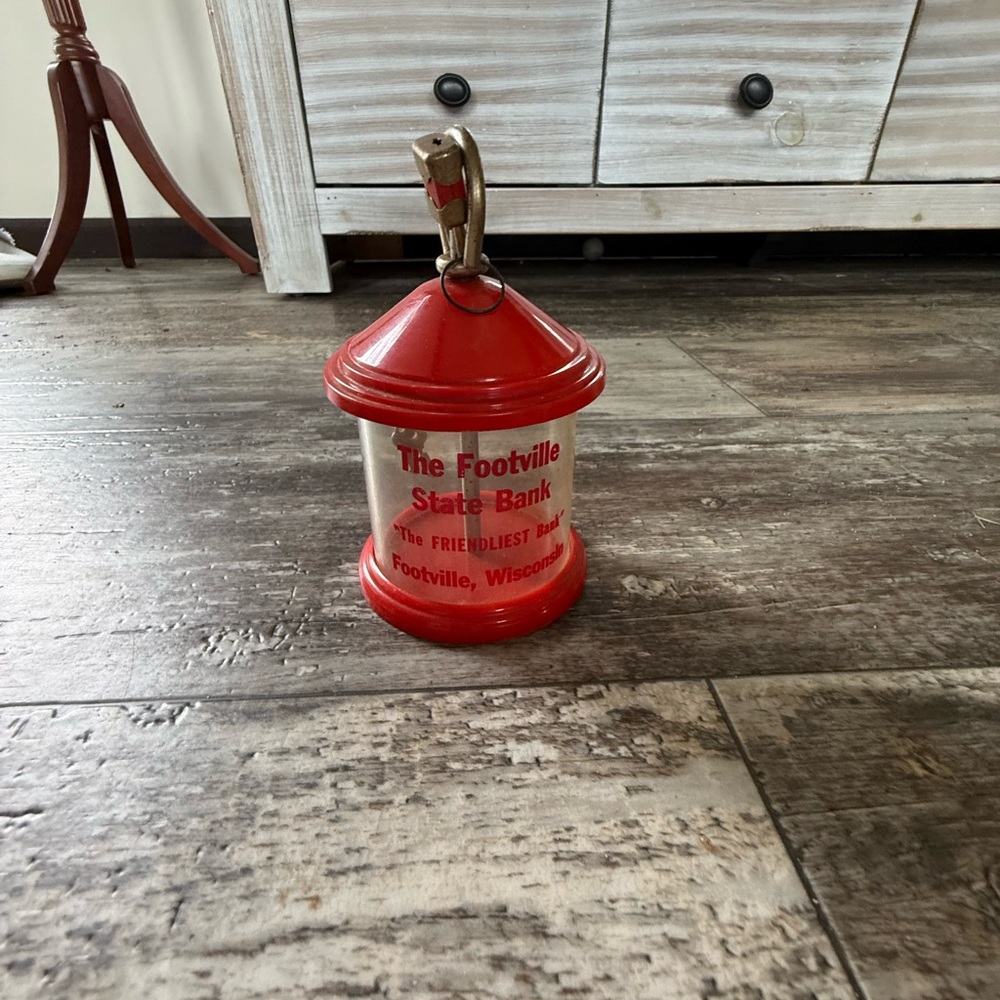 vintage promotional coin bank from The Footville State Bank